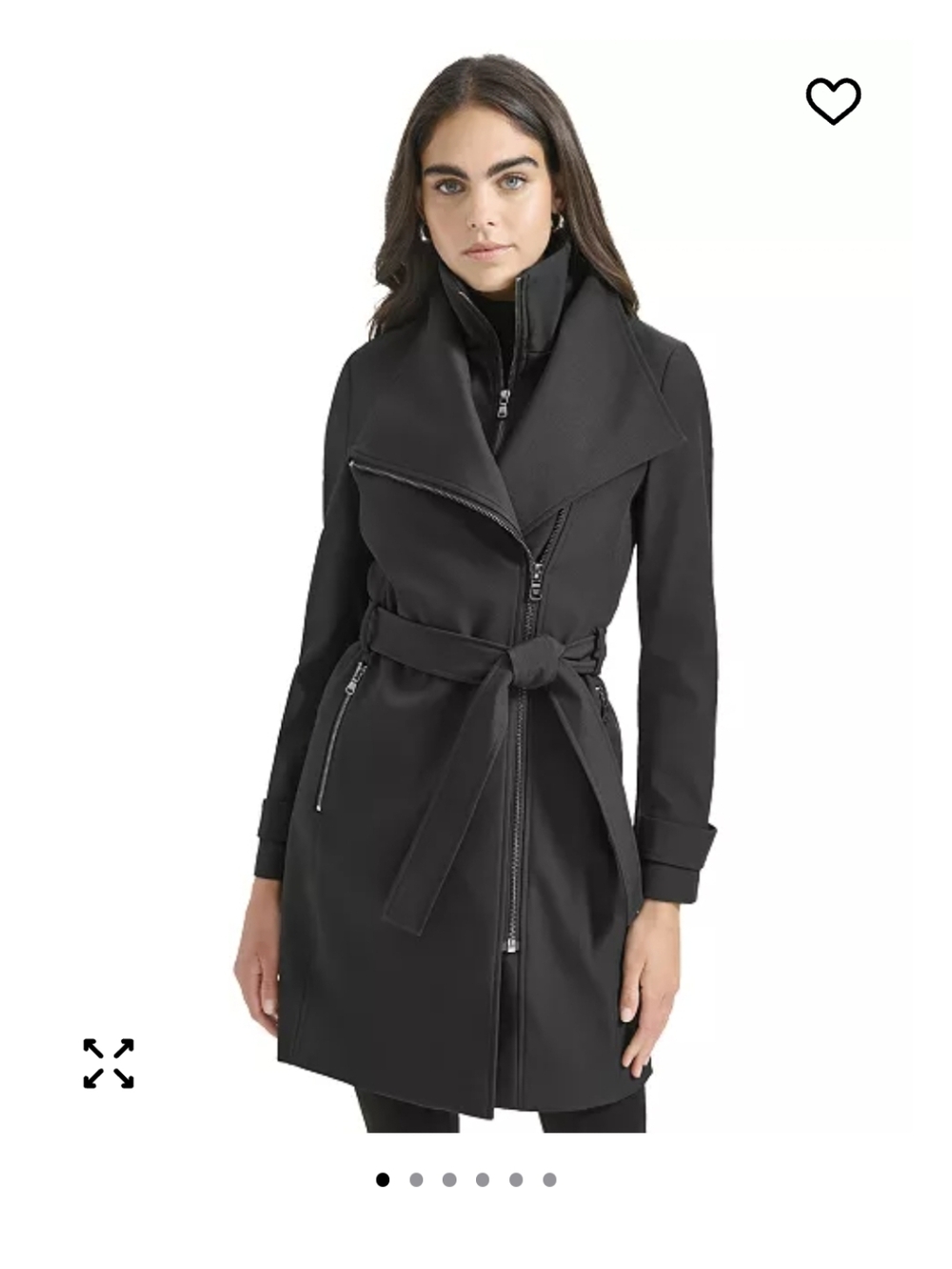 Calvin Klein Black Belted Trench Coat